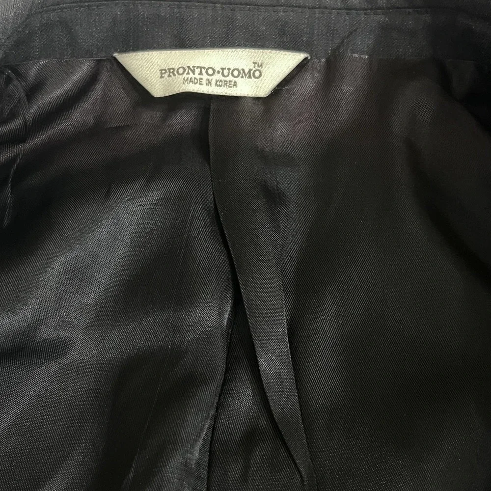 Pronto Uomo Wool Blazer Sport Coat Jacket Black 2 Button Ventless Men Size 38 R